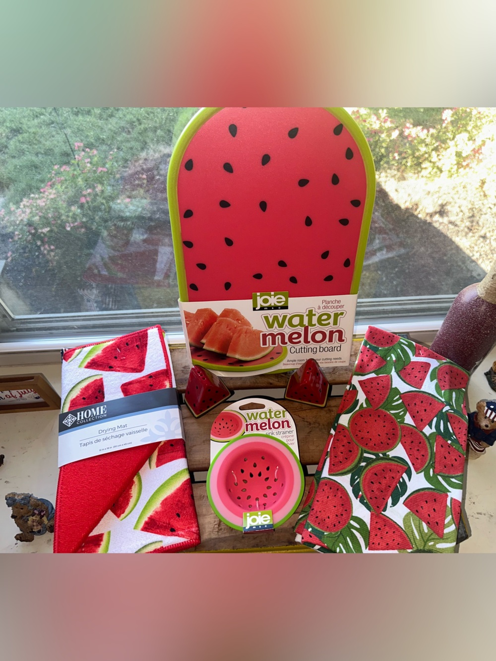 Watermelon Kitchen Bundle-towels, drying mat, sink strainer, cutting board - New - Picture 7 of 8